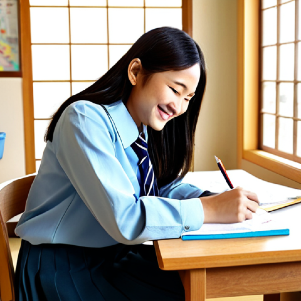 **

A bright and welcoming school counselor's office. A fully clothed, professional female counselor in her 30s, wearing a modest business casual outfit, smiles warmly at a young Japanese middle school student (boy, 13) who is also fully clothed in a school uniform. They are sitting at a table with papers and colorful drawing supplies. Sunlight streams through a window. Safe for work, appropriate content, perfect anatomy, natural pose, professional setting, family-friendly. High quality, well-formed hands, proper finger count, natural body proportions.

**