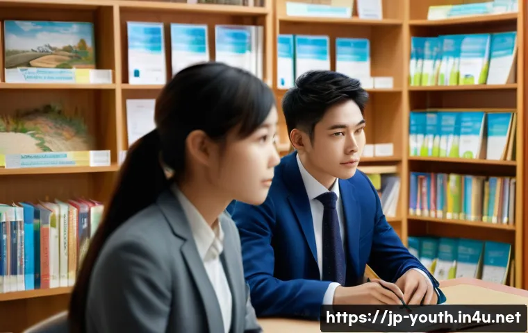 청소년상담사 자격증 취득 후 직업 선택 - A professional youth counselor in a modern community consultation center, attentively listening and ...