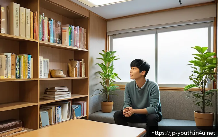 청소년상담사 자격증을 위한 학습 자료 목록 - A warm and inviting counseling room designed for adolescent mental health support, featuring soft na...